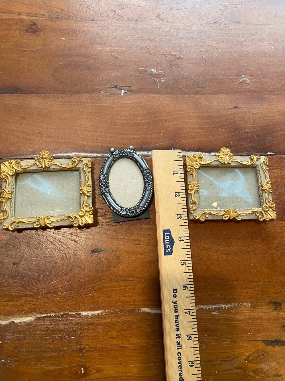 Ornate Mini Picture Frame Set in Gold and Silver — Decorative Tabletop Frames